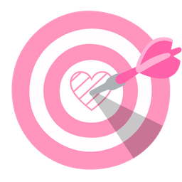 bullseye and pink heart
