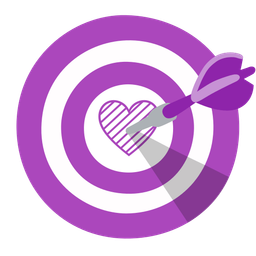 bullseye and purple heart