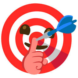 bullseye and shushing face