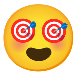 Bullseye and Smiling face with heart-eyes