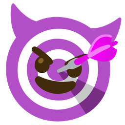 bullseye and smiling face with horns