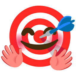 Bullseye and Smiling face with open hands