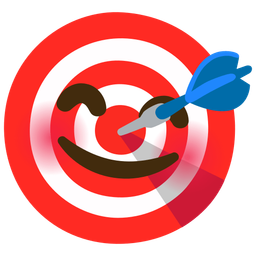 Bullseye and Smiling face with smiling eyes