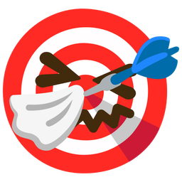 bullseye and sneezing face