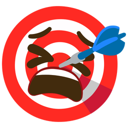 bullseye and tired face