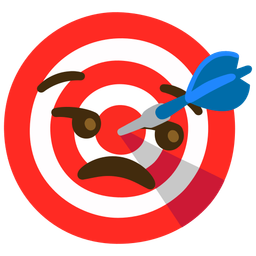 bullseye and unamused face