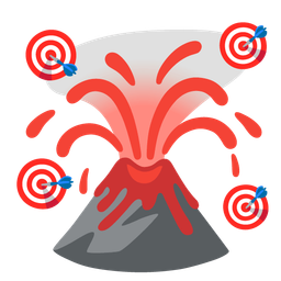 bullseye and volcano