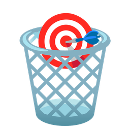 bullseye and wastebasket