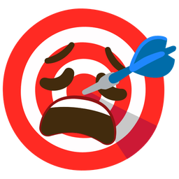 bullseye and weary face