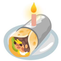 burrito and birthday cake