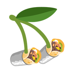 burrito and cherries