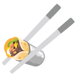 burrito and chopsticks