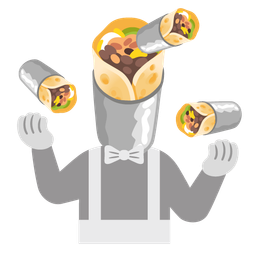 burrito and clown face