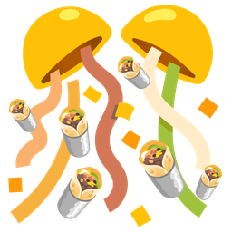 burrito and confetti ball