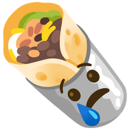 burrito and crying face