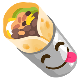 Burrito and Face savoring food