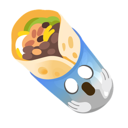 burrito and face screaming in fear