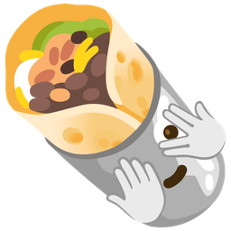burrito and face with peeking eye