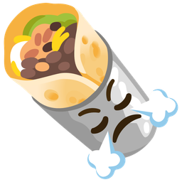 burrito and face with steam from nose