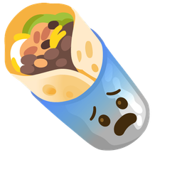 burrito and fearful face