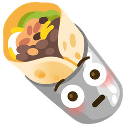 burrito and flushed face