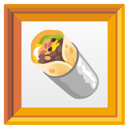 burrito and framed picture