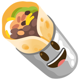 Burrito and Grinning face with big eyes