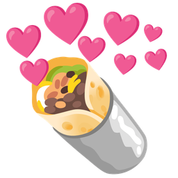 burrito and heart with arrow