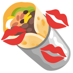 burrito and kiss mark