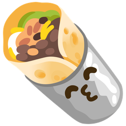 Burrito and Kissing face with smiling eyes