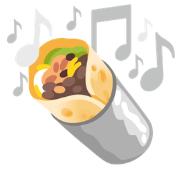 burrito and musical notes