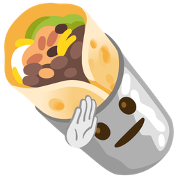 burrito and saluting face