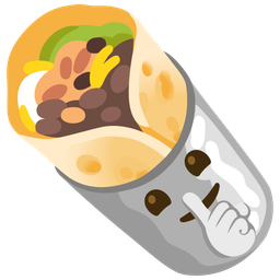 burrito and shushing face