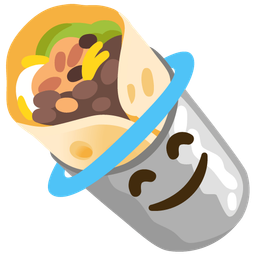 Burrito and Smiling face with halo