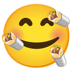Burrito and Smiling face with hearts