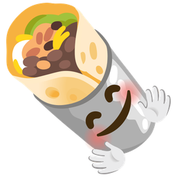 Burrito and Smiling face with open hands