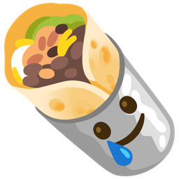 Burrito and Smiling face with tear