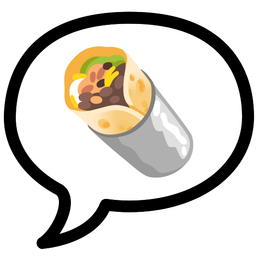 burrito and speech balloon