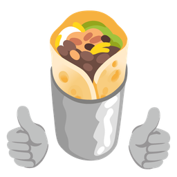 burrito and thumbs up