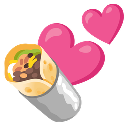 burrito and two hearts