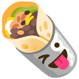 Burrito and Winking face with tongue