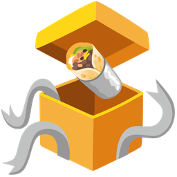 burrito and wrapped gift