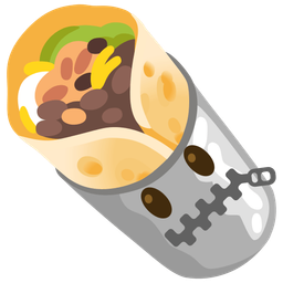 burrito and zipper-mouth face