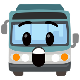 bus and astonished face