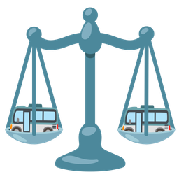 bus and balance scale