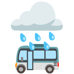 bus and cloud with rain