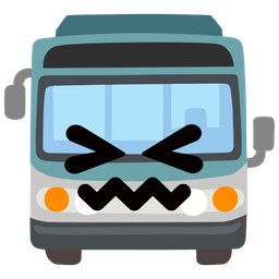 bus and confounded face