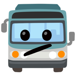 bus and face with diagonal mouth