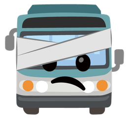 bus and face with head-bandage
