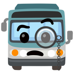 bus and face with monocle